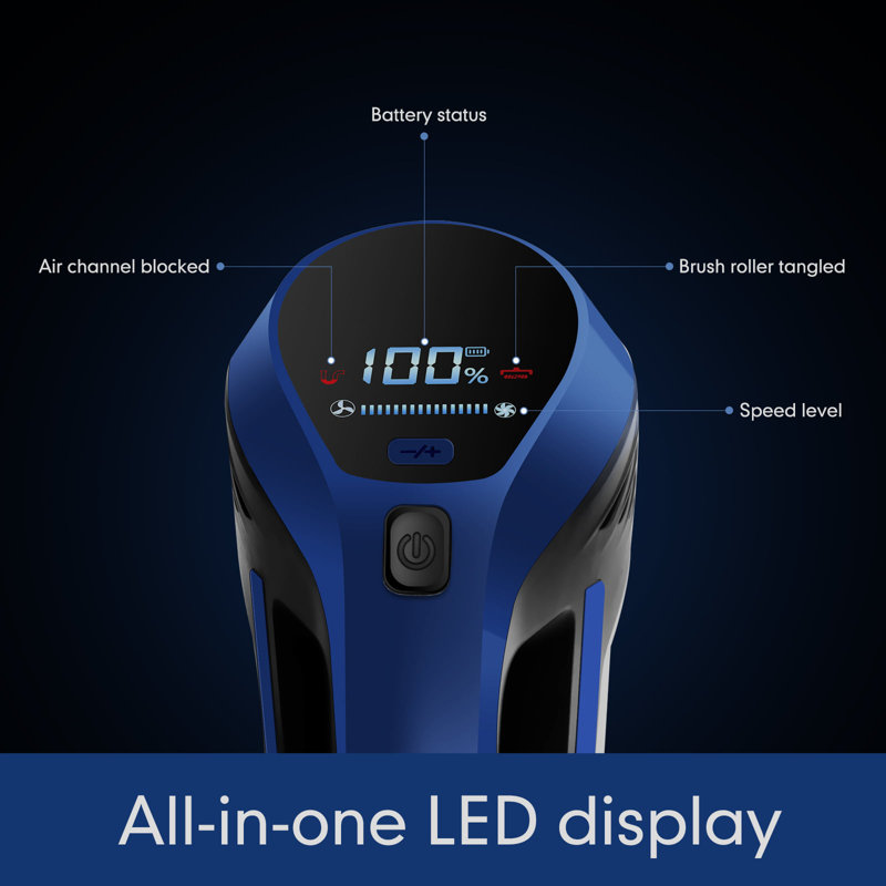 MOOSOO AntiTangle Cordless Stick Vacuum Cleaner with LED Display